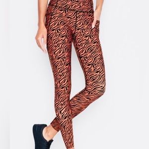 Victoria’s Secret High Rise 7/8 Length Burnt Orange Zebra Performance Tights